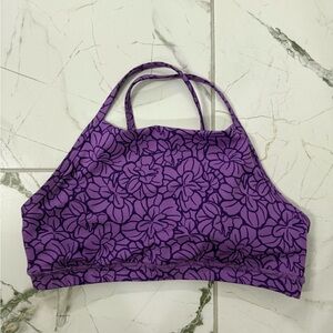 Purple Floral sports bra